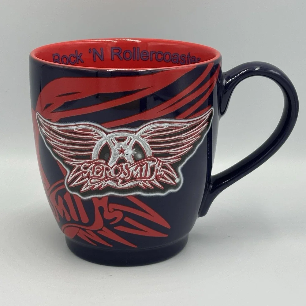 DISNEY'S ROCK 'N ROLLERCOASTER AEROSMITH GUITAR WINGS‎ COFFEE MUG.